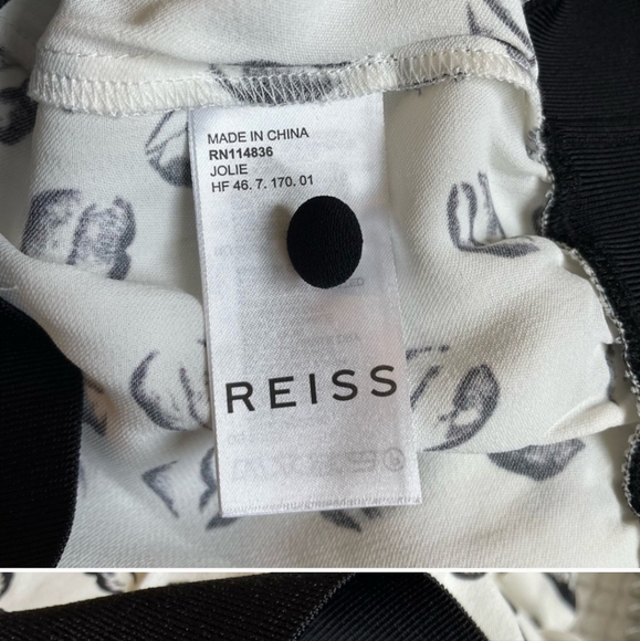 4. NWT REISS Jolie Lips Print Long Sleeve Top Size 0 - Picture 8 of 8